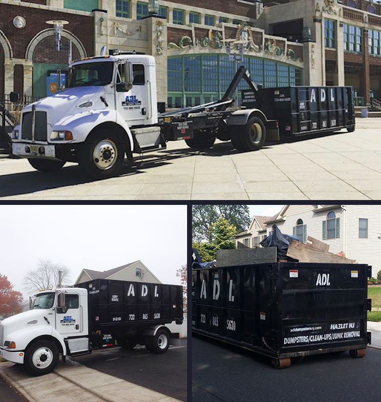 Monmouth County dumpsters hauling carting lifting and moving dumpsters